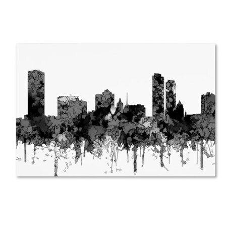 Trademark Fine Art Marlene Watson 'Milwaukee Wisconsin Skyline BW' Canvas Art, 16x24 MW00622-C1624GG